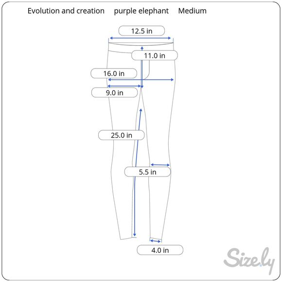 Evolution And Creation Elephant Mandala Floral Whimsical Purple Leggings Size M - Picture 10 of 10